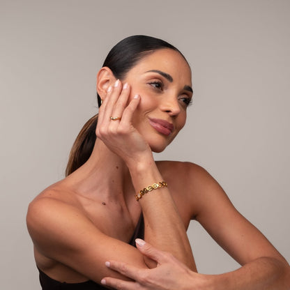 Olivia Zirconia Cuff Bracelet 18k Gold Plated