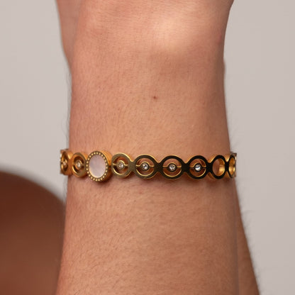Olivia Zirconia Cuff Bracelet 18k Gold Plated