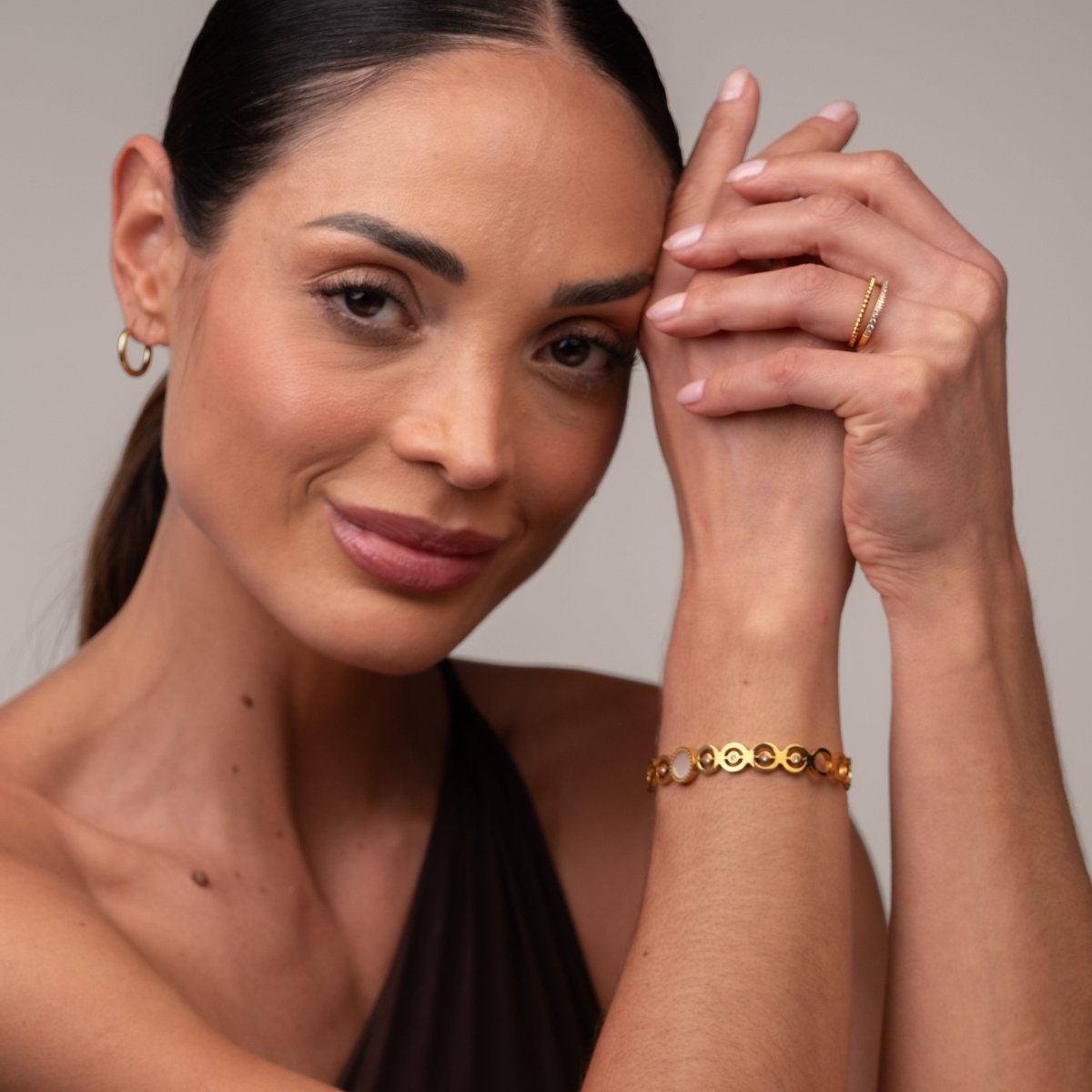 Olivia Zirconia Cuff Bracelet 18k Gold Plated