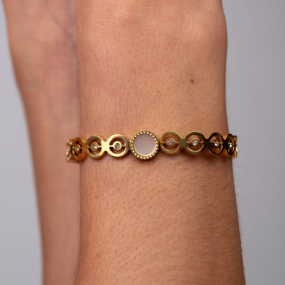 Olivia Zirconia Cuff Bracelet 18k Gold Plated