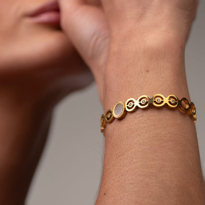 Olivia Zirconia Cuff Bracelet 18k Gold Plated