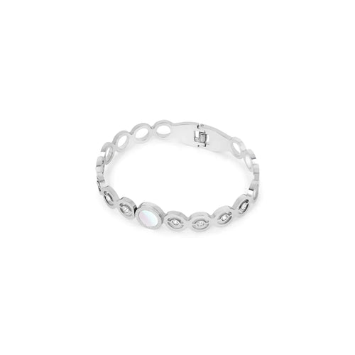 Olivia Zirconia Cuff Bracelet 18k Gold Plated - Silver