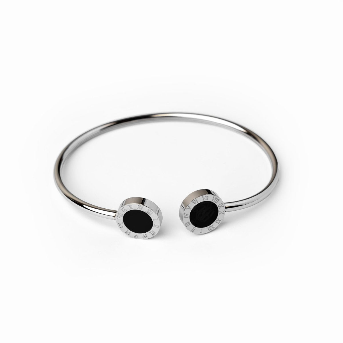 Onyx Cuff Bracelet - Silver