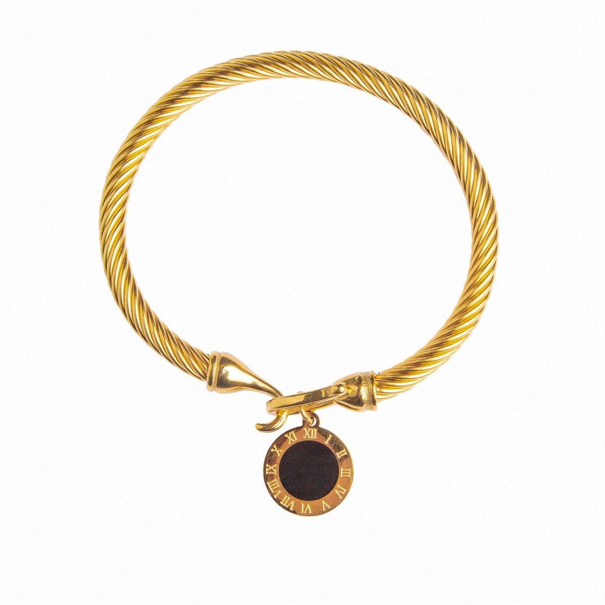 Onyx Charm Bracelet 18k Gold Plated