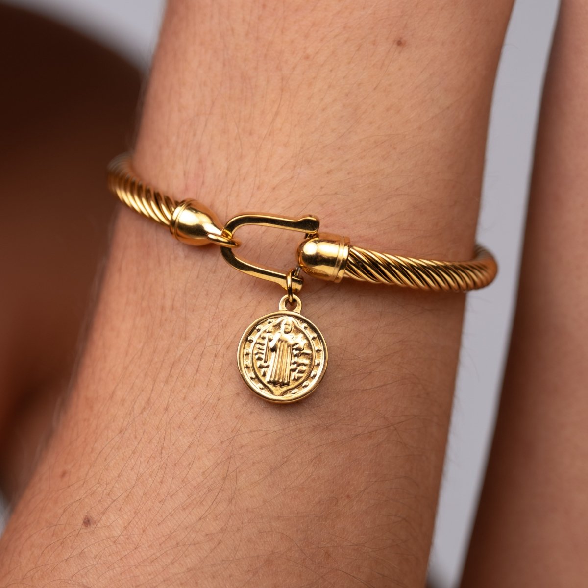 Saint Benedict Charm Bracelet 18k Gold Plated