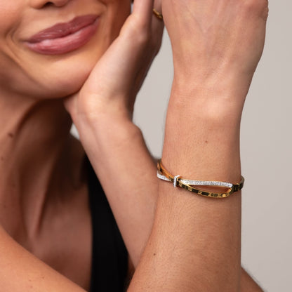 Roman Numeral Zirconia Bracelet 18k Gold Plated