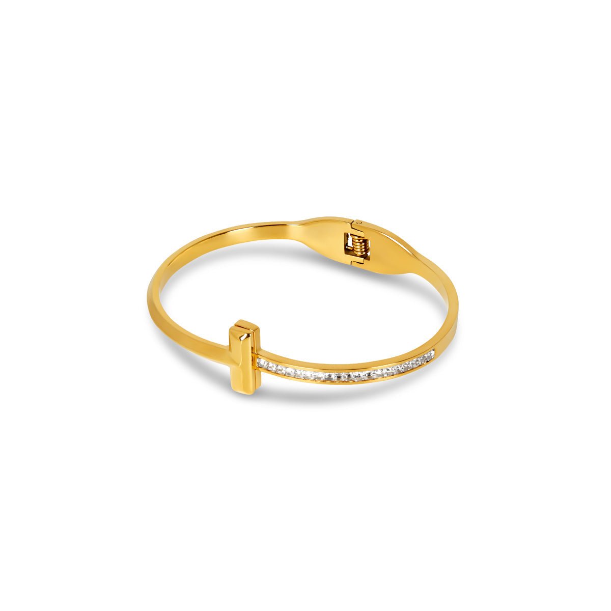 T-Bar Elegance Bangle - 18k Gold Plated