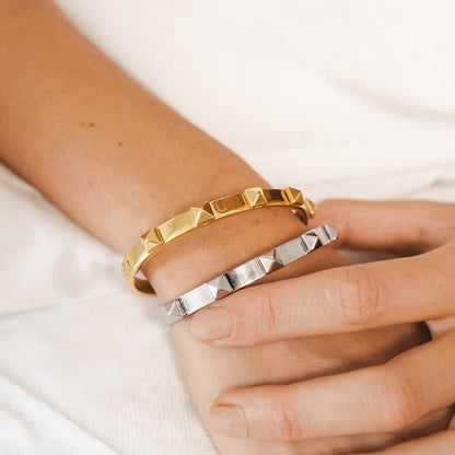 Studs Bracelet 18k Gold Plated - Silver