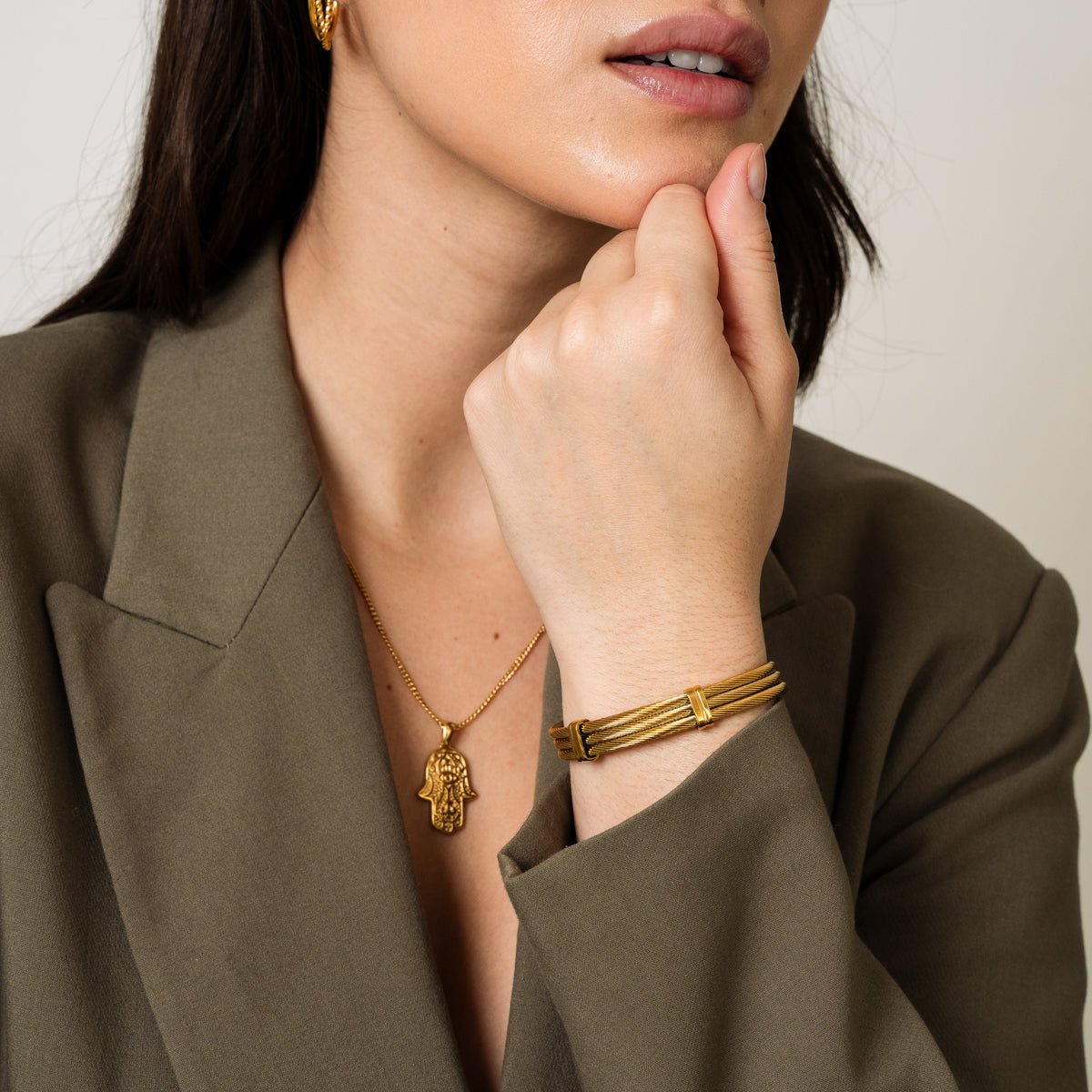 Wire Cuff Bracelet – 18k Gold Plated