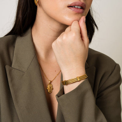 Wire Cuff Bracelet – 18k Gold Plated