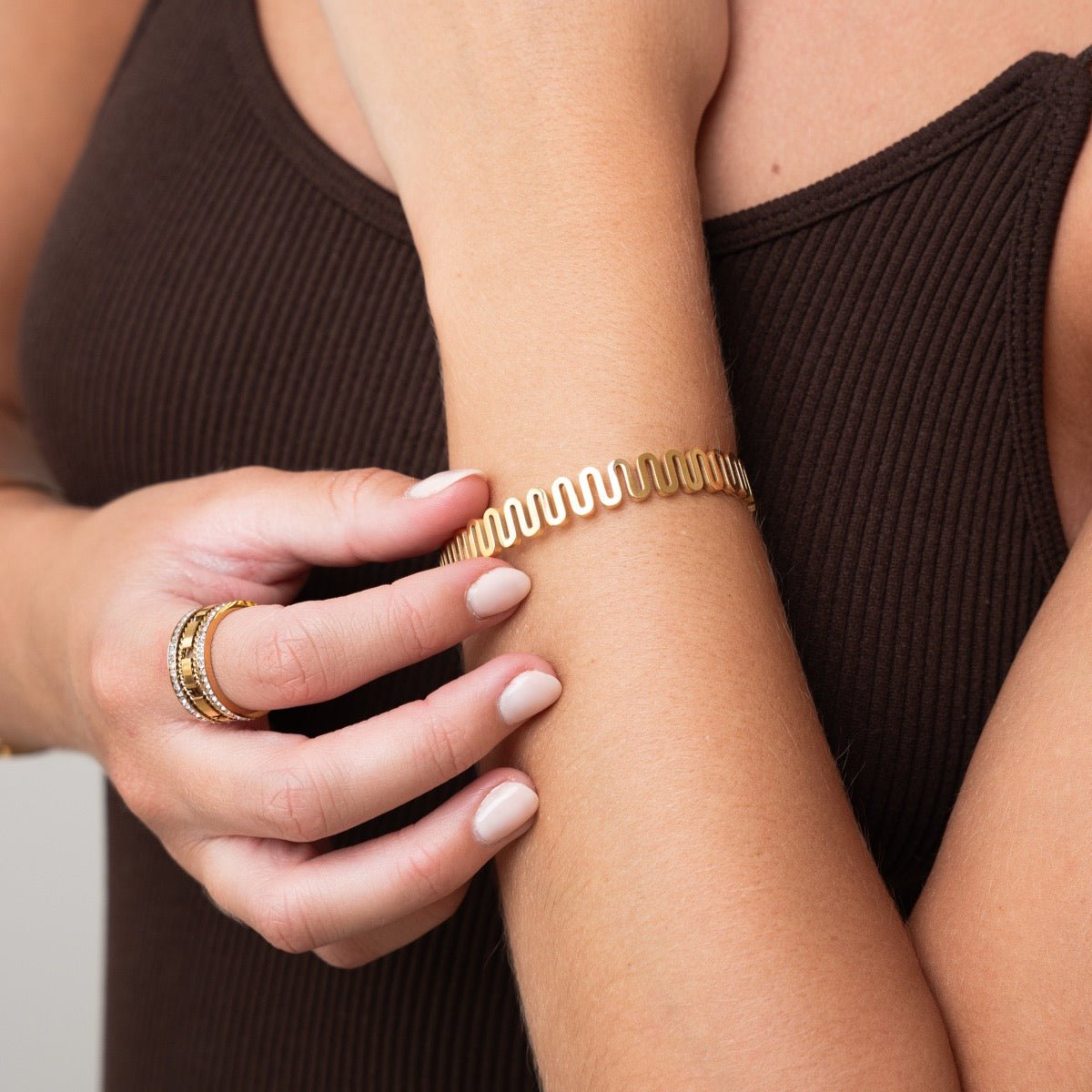 Zig Zag Bracelet 18k Gold Plated