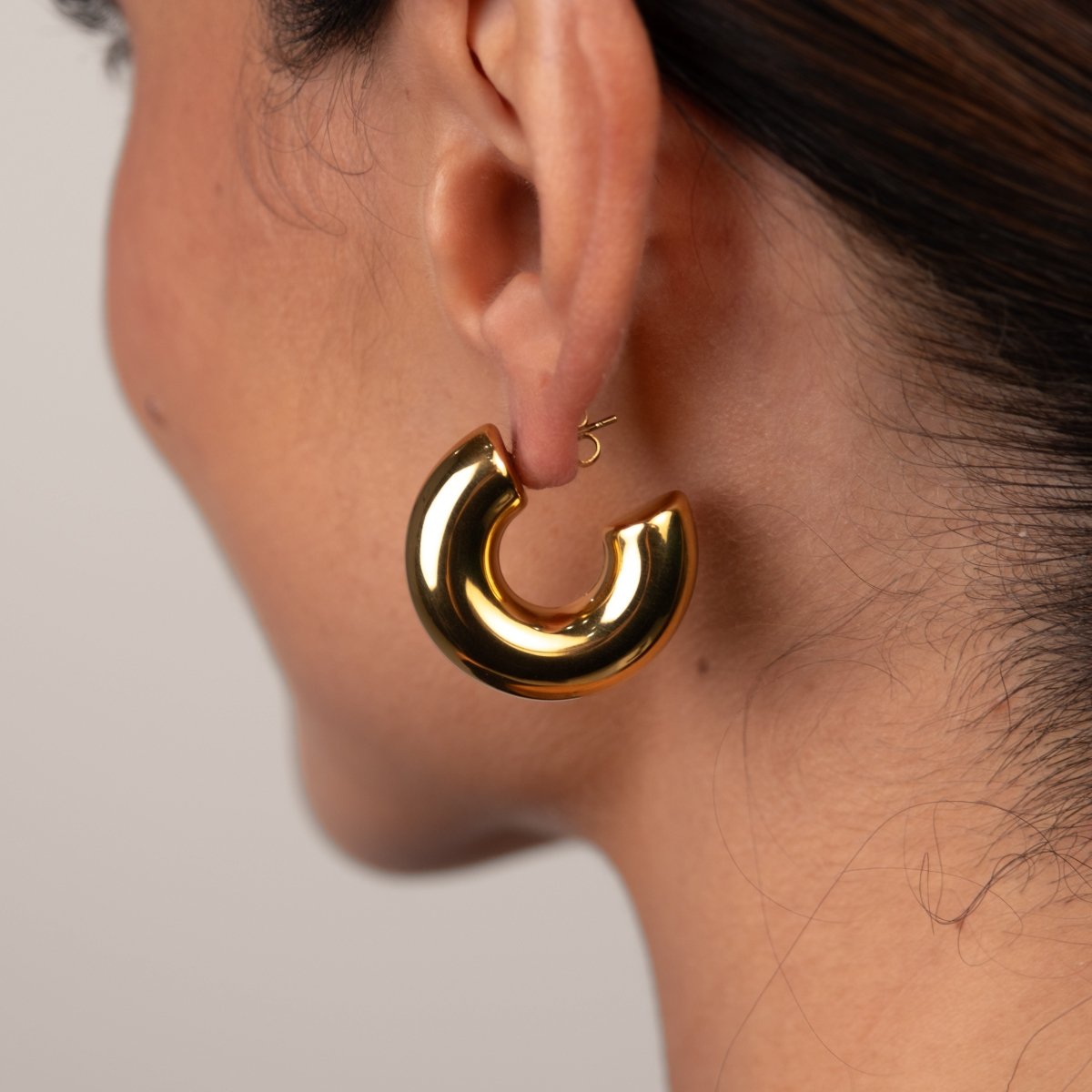 Lola Chunky Hoop Earrings - 18k Gold Plated
