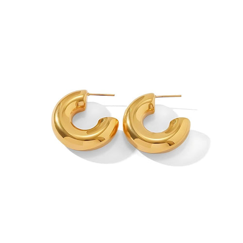 Lola Chunky Hoop Earrings - 18k Gold Plated