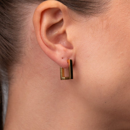 Leonor Square Hoop Earrings 18k Gold Plated