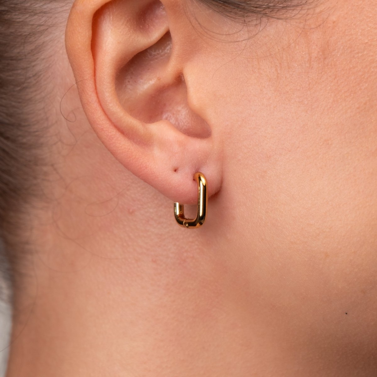 Square Hoop Earrings 18k Gold Plated