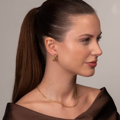 Square Hoop Earrings 18k Gold Plated