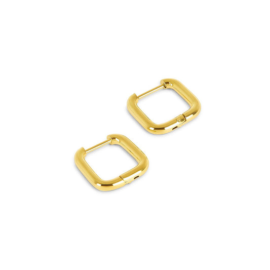 Square Hoop Earrings 18k Gold Plated