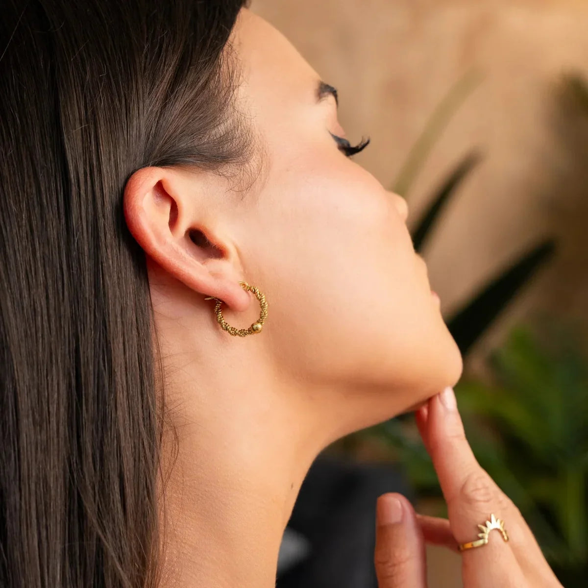 Twist Hoop Earrings – 18k Gold Plated