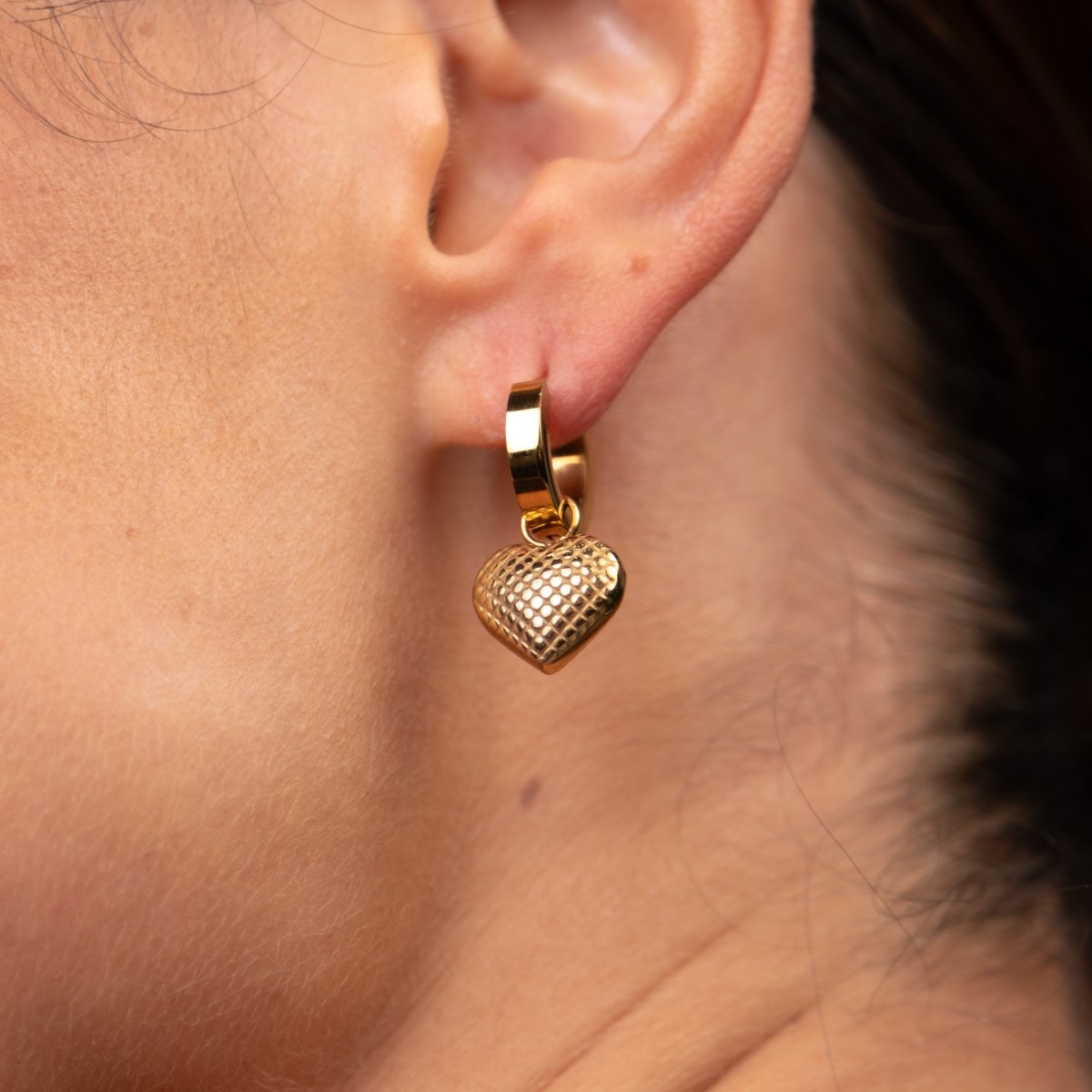 Love Mini Hoop Earrings – 18k Gold Plated