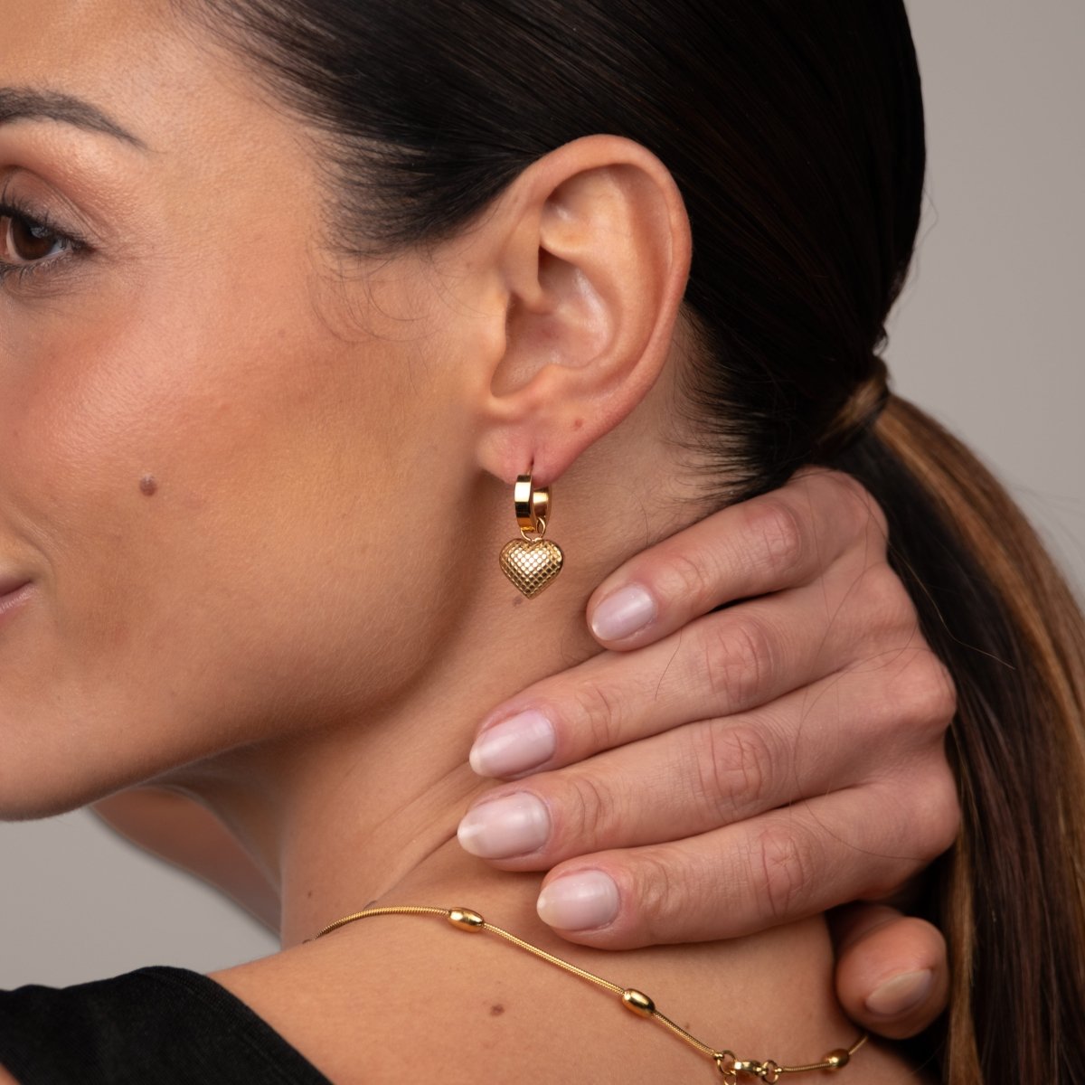 Love Mini Hoop Earrings – 18k Gold Plated