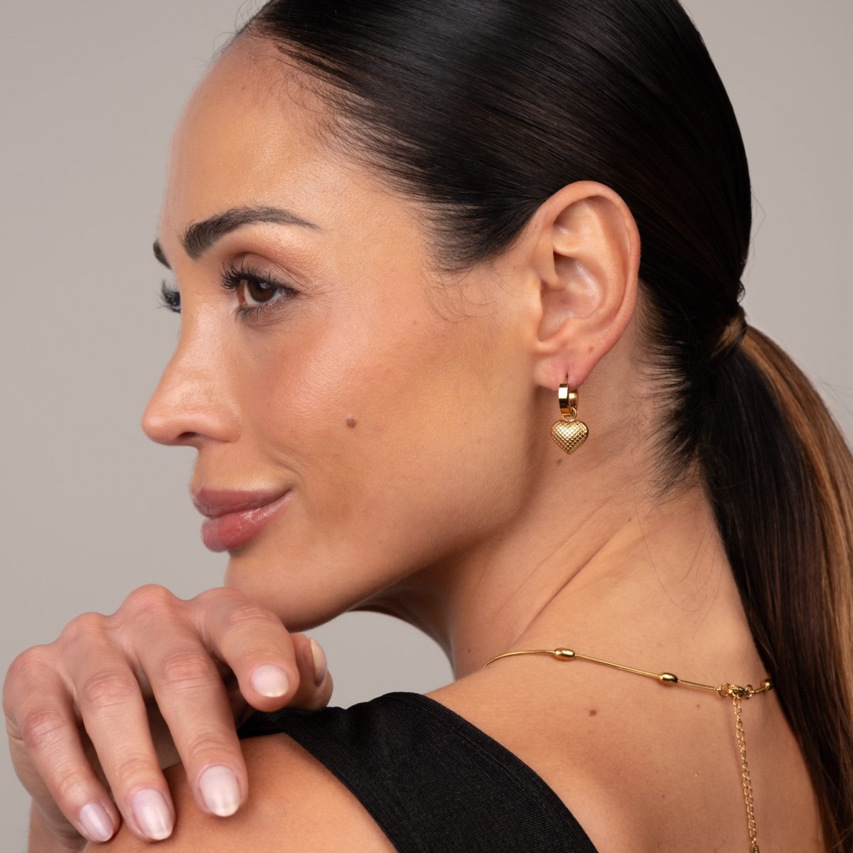 Love Mini Hoop Earrings – 18k Gold Plated