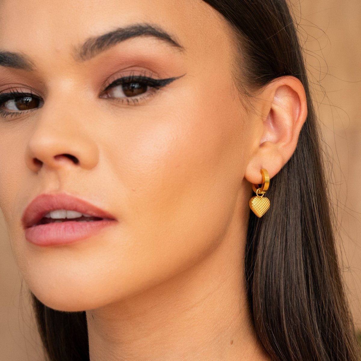 Love Mini Hoop Earrings – 18k Gold Plated