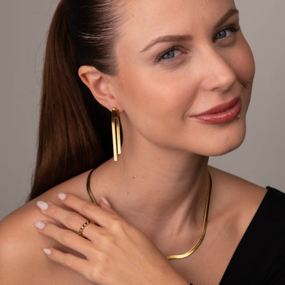 Catarina Metal Mesh Earrings 18k Gold Plated