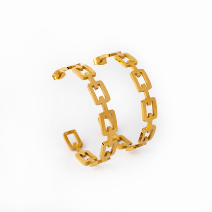 Alexandra Hoop Earrings 18k Gold Plated