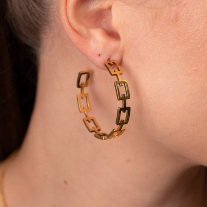 Alexandra Hoop Earrings 18k Gold Plated