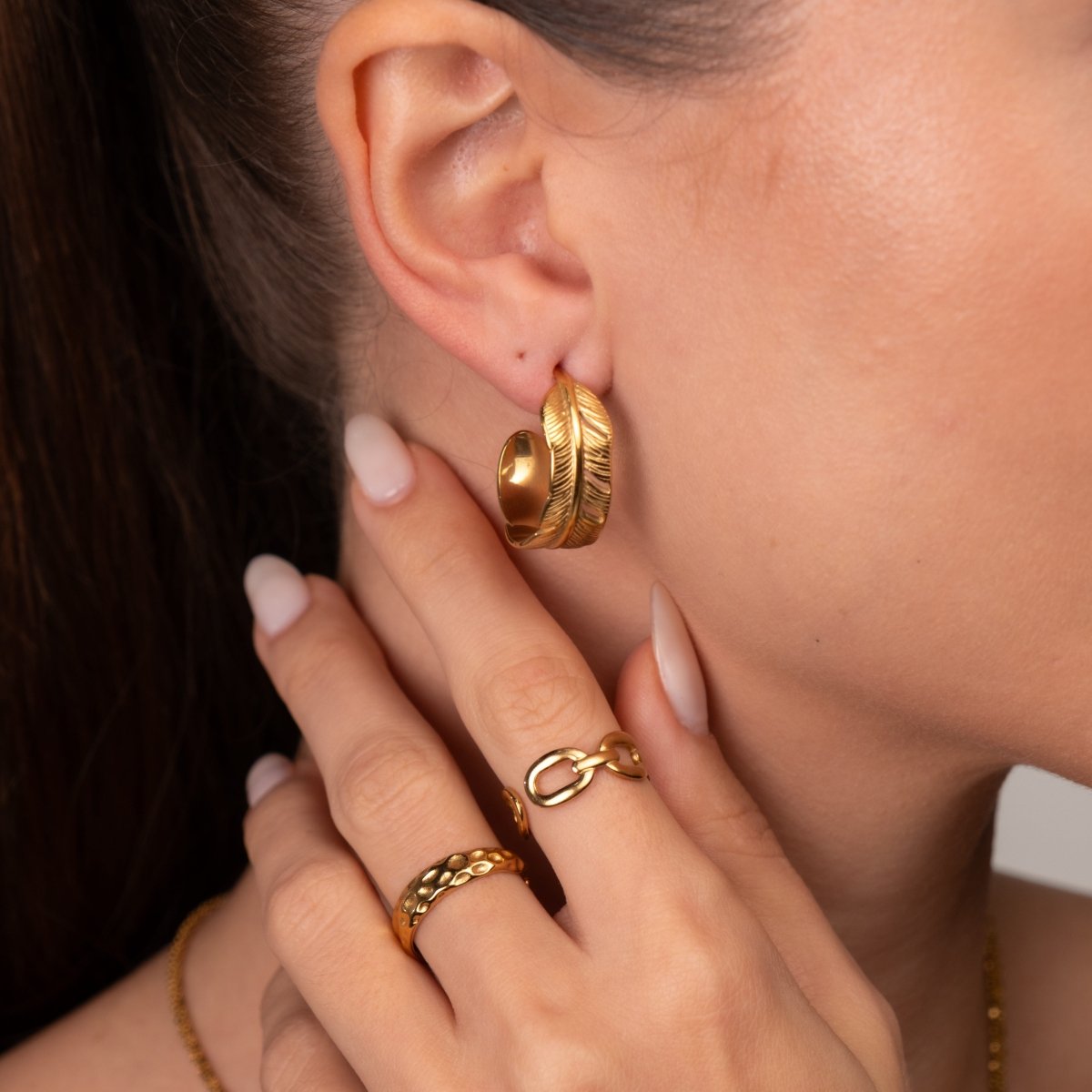 Atena Hoop Earrings 18k Gold Plated