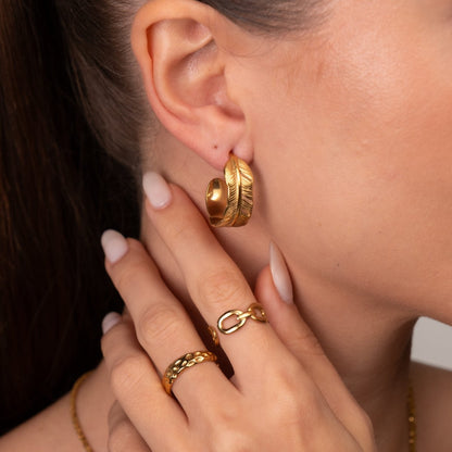 Atena Hoop Earrings 18k Gold Plated