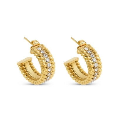 Date Hoop Earrings 18k Gold Plated