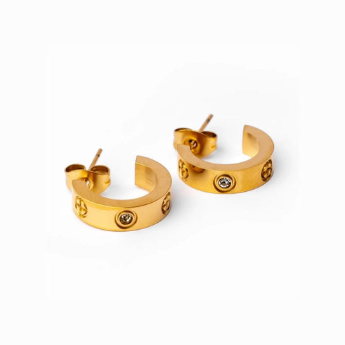 Classic Inspiration Hoop Earrings 18k Gold Plated