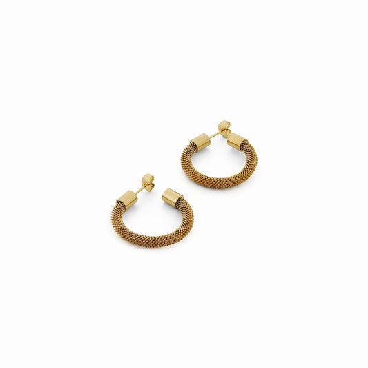 Isabella Mesh Hoop Earrings 18k Gold Plated