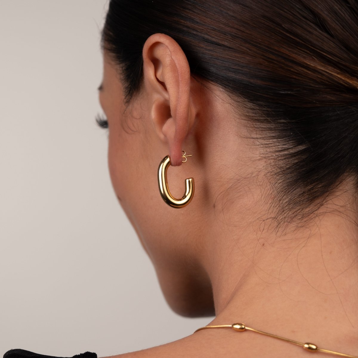 Isabella Mesh Hoop Earrings 18k Gold Plated