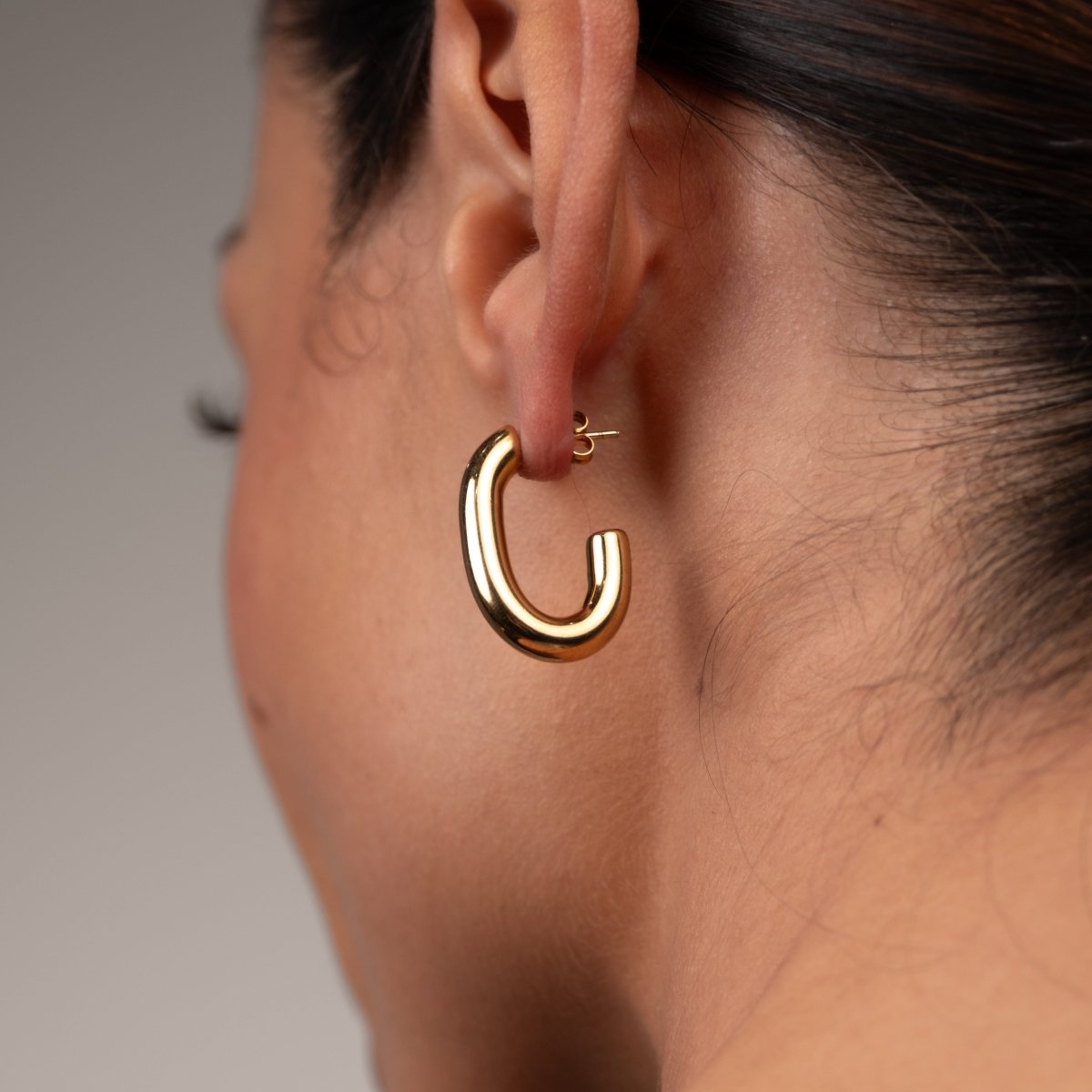 Isabella Mesh Hoop Earrings 18k Gold Plated