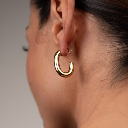 Isabella Mesh Hoop Earrings 18k Gold Plated