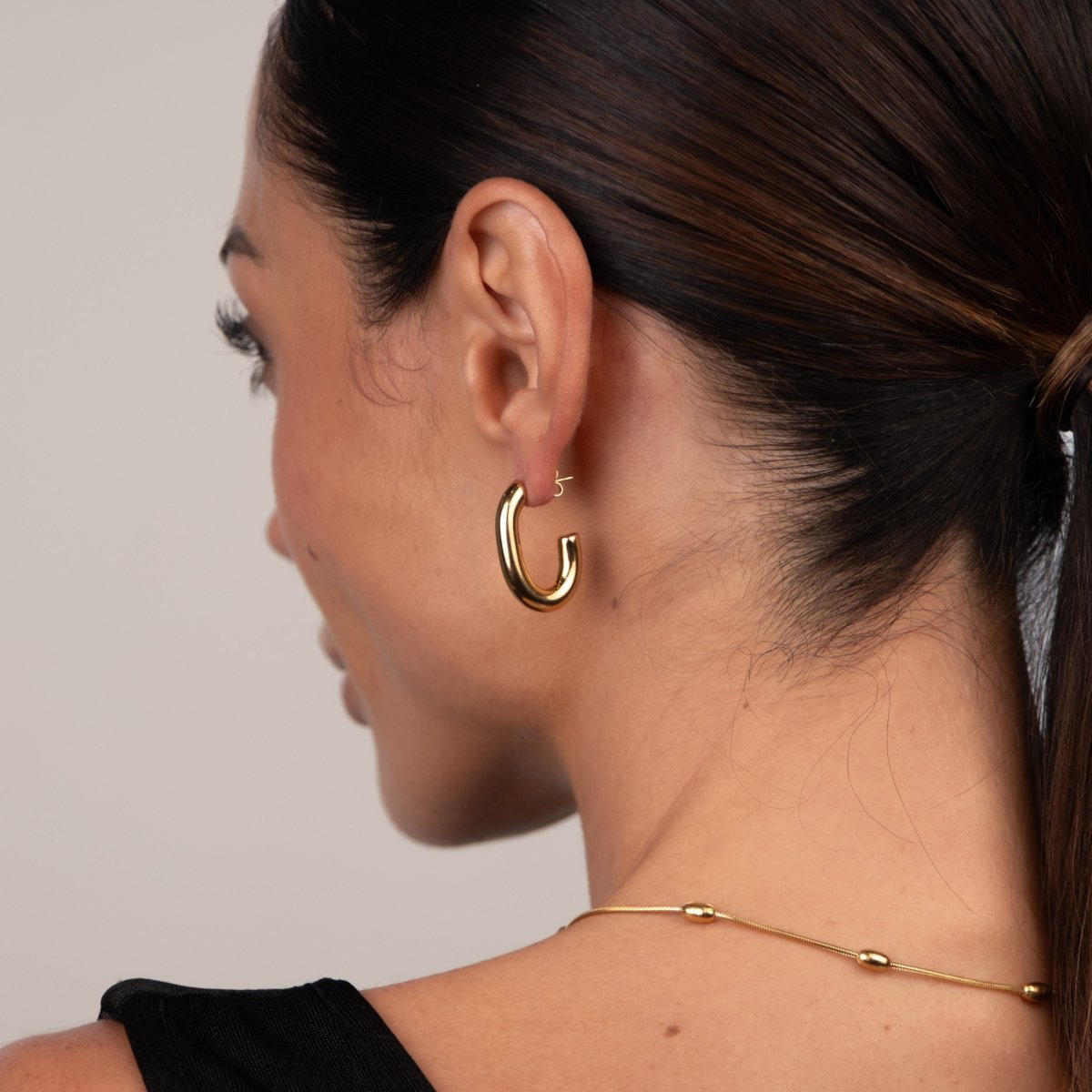 Isabella Mesh Hoop Earrings 18k Gold Plated