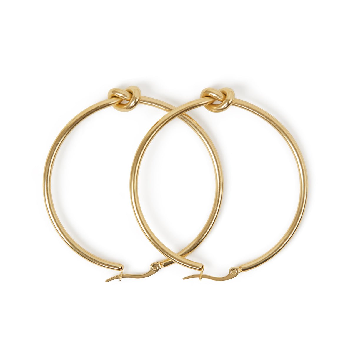 Center Knot Hoop Earrings 18k Gold Plated