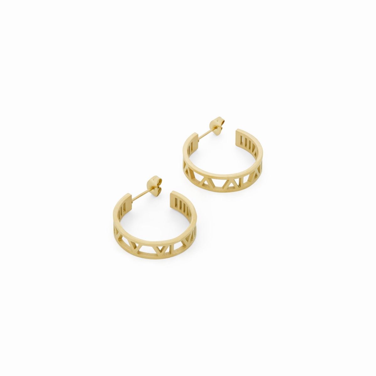 Numeral Hoop Earrings 18k Gold Plated