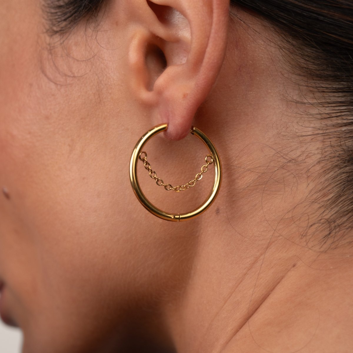 Kite Hoop Earrings 18k Gold Plated