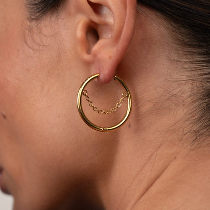 Kite Hoop Earrings 18k Gold Plated