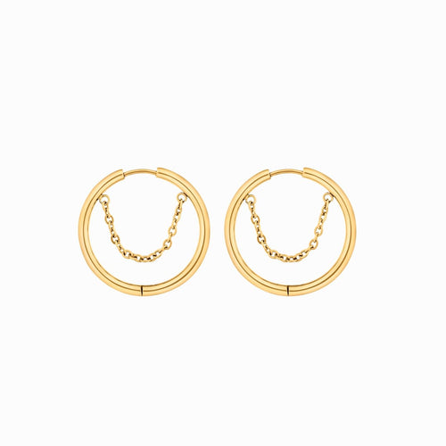 Kite Hoop Earrings 18k Gold Plated