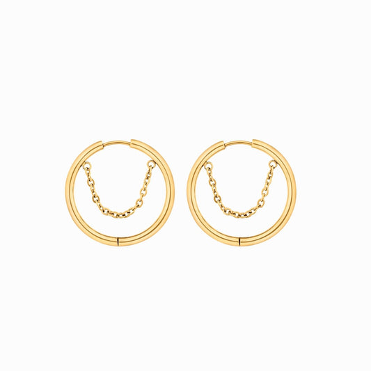 Kite Hoop Earrings 18k Gold Plated
