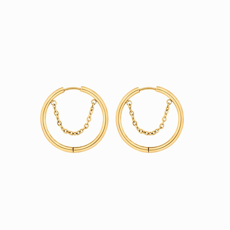 Kite Hoop Earrings 18k Gold Plated