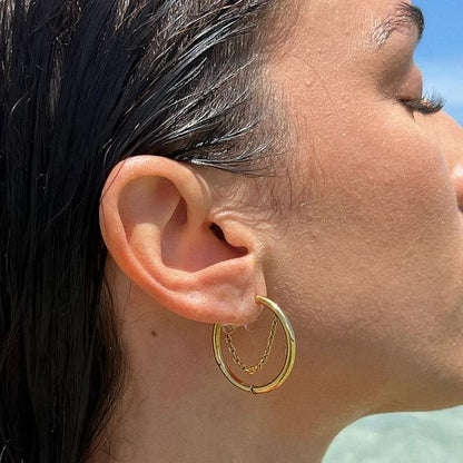 Kite Hoop Earrings 18k Gold Plated