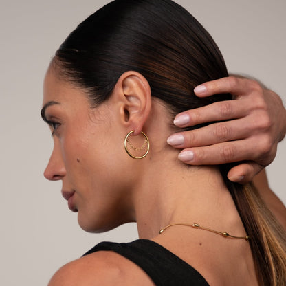 Kite Hoop Earrings 18k Gold Plated