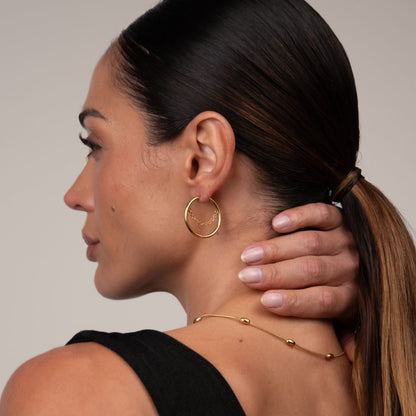 Kite Hoop Earrings 18k Gold Plated