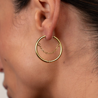 Kite Hoop Earrings 18k Gold Plated