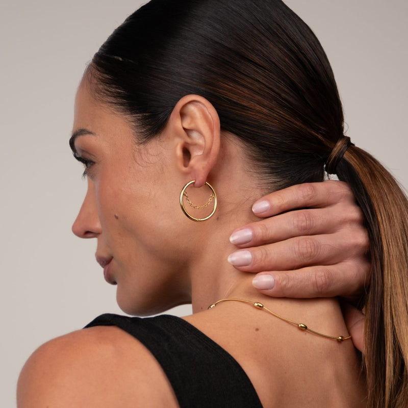Kite Hoop Earrings 18k Gold Plated